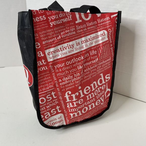 Lululemon Tote Bag, Red/black, Small, ~11”x9”x4”, Reusable Shopping Bag - Picture 3 of 9
